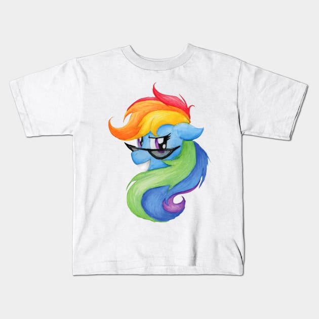 Rocky Rainbow Dash Kids T-Shirt by SabinasArts